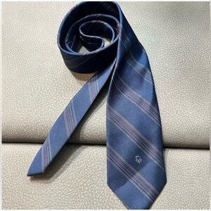 Vintage Christian Dior 
 Blue and Red Striped Tie